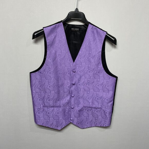 Umo Lorenzo Formal Wear Men Vest Jacket Size Small Purple M232 -13 - Picture 13 of 14